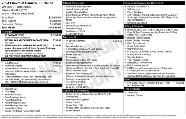 2024 Chevrolet Camaro 3LT