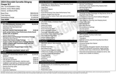 2024 Chevrolet Corvette Stingray 3LT