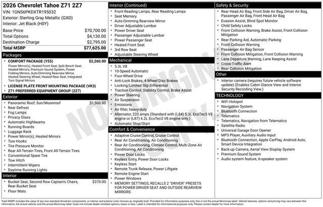 2026 Chevrolet Tahoe Z71