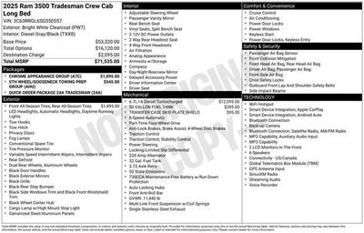 2025 RAM 3500 Tradesman Crew Cab 4x4 8' Box
