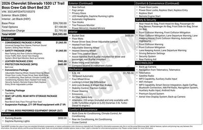 2026 Chevrolet Silverado 1500 LT Trail Boss