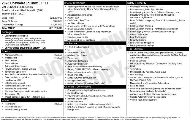 2026 Chevrolet Equinox LT