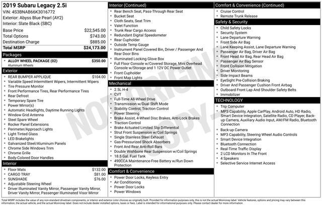2019 Subaru Legacy Base