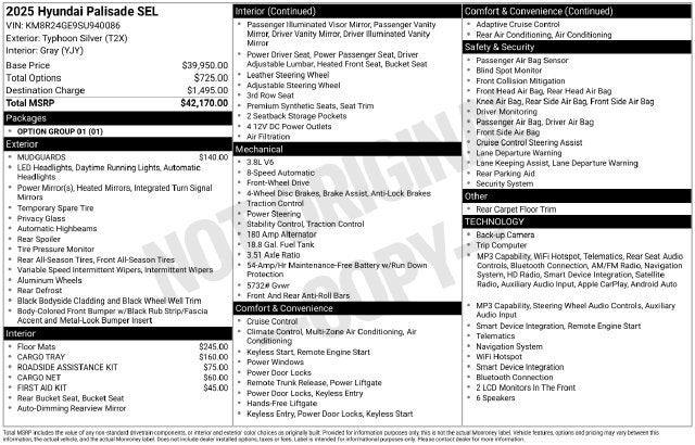 2025 Hyundai Palisade SEL