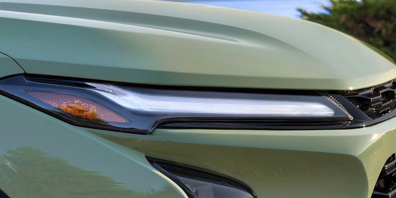 The headlight detail in the 2025 Chevrolet Trax in Benton, AR