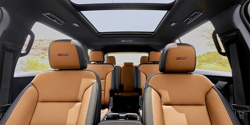 Chevrolet SUV interior with panoramic sunroof